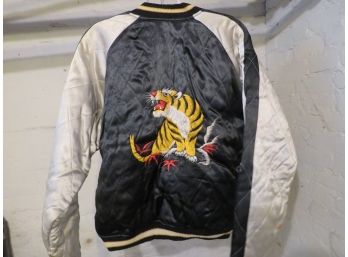 Vintage Korean Theme Silk Reversible Bomber Jacket