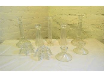 Assortment Of Glass Candlesticks