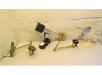 Vintage Lighting & Pair Of Brass Wall Lights