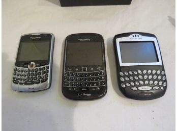 3 Vintage Blackberry Smart Phones