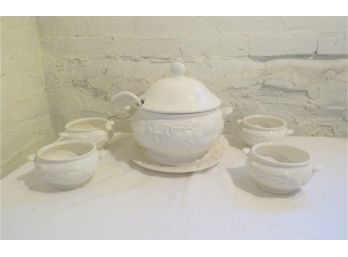 Nautical Chowder Bowl Set With Tureen And Scoop