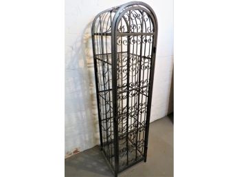 Wrought Iron Standing Wine Rack With Gate