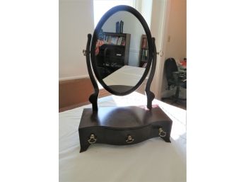 Oval Tilt Shaving Mirror With Drawer