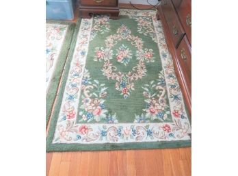 Matching Hand Tufted Green Wool Area Rugs