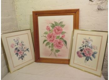 Original Signed Framed Art Floral Themes