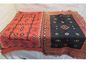 2 Hand Woven Wool Weave Table Runners