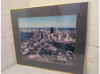 Vintage Framed Poster Aerial Photo Boston