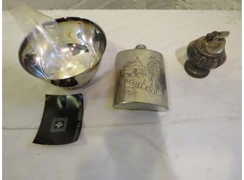 Whiskey Flask Scotland & Other Silverplate