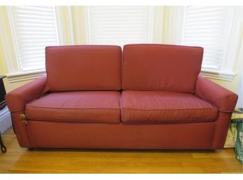 Maroon Upholstered Double Sleeper Sofa