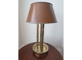 Faux Bamboo Brass Dual Light Table Lamp