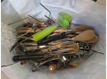 Bag Full Of Kitchen Cooking Utensils Knives