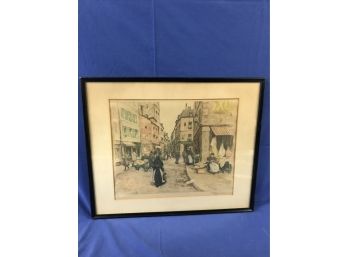 T. F. Simon Pencil Signed French Etching