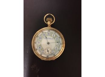 Gorgeous Waltham 2 Inch Open Face Mens Pocket Watch Gold Filled