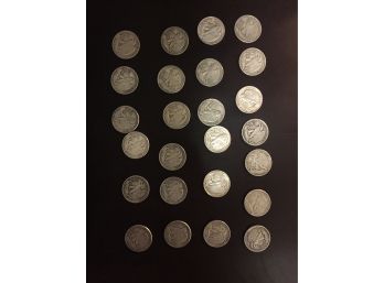 25 Liberty Standing Half Dollars . Good Condition . Mixed Dates