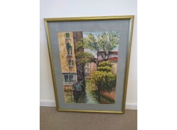 Signed And Dated 1988 Original De Rossi Watercolor Painting