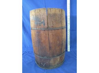Antique Nail Barrel Wood And Metal
