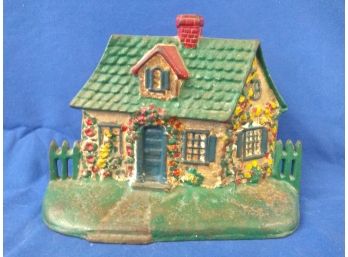 Antique Original Paint Cottage House Cast Iron Doorstop