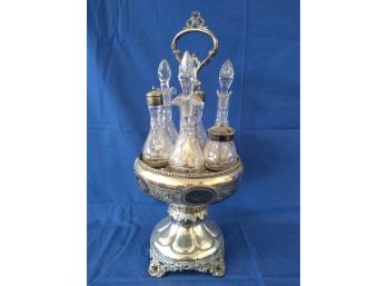 Antique Rogers, Smith, & Co New Haven, CT Silverplate Cruet Set