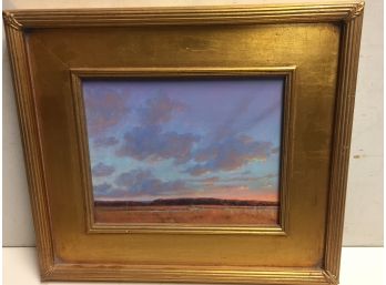 Gorgeous American Impressionist Sunset Oil Painting By American Listed Artist Rachel E. Armstrong