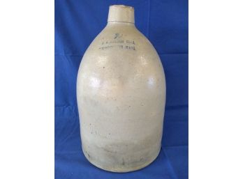 Antique 'F. B. Norton Sons Worcester Mass' 2 Gallon Stoneware Pottery Jug