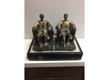 Antique Abraham Lincoln Metal Bookends . Designed By Daniel E. French