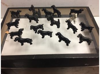 17 Antique Miniature  Cast  Iron Dog Collection .
