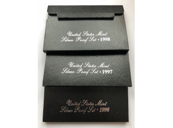 US Mint Silver Proof Sets Dated 1996, 1997, 1998