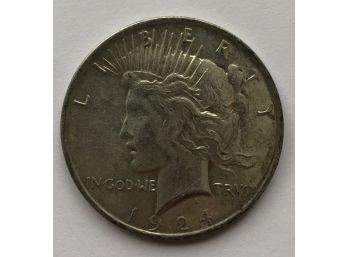 1924 Peace Dollar (very Nice Coin) Est. AU