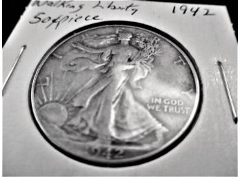 1942 P U.S. Walking Liberty Silver Half Dollar