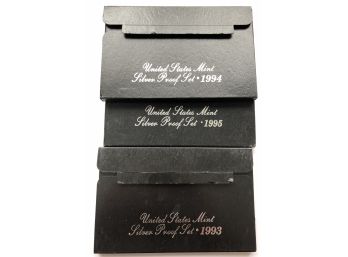 US Mint Silver Proof Sets Dated 1993, 1994, 1995