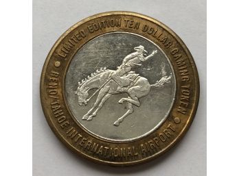 1996 $10 Gaming Token Reno/Tahoe .999 Fine Silver