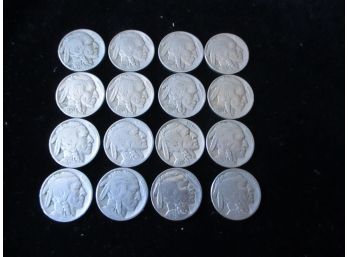 16 1920'S-30'S U.S. Buffalo Nickels