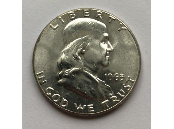 1963 UNC Proof Franklin Half Dollar