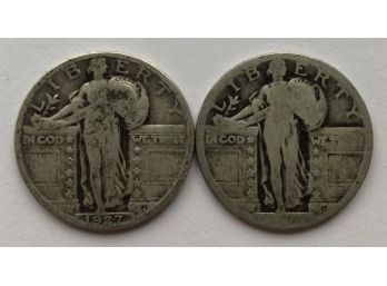 2 Standing Liberty Quarters Dated 1927, Other Date Unreadable