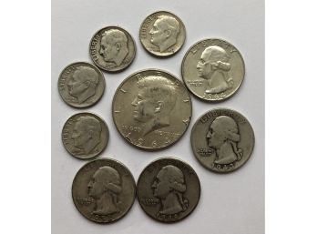 Coin Combo 1964 Kennedy, 4 Washington Quarters, 4 Roosevelt Dimes (See Description)