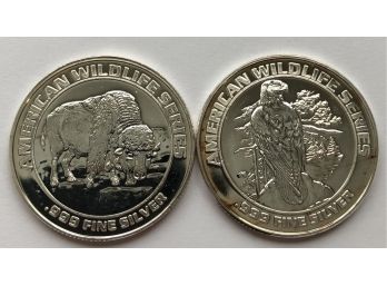 2 American Wildlife Coins (Both .999 Fine Silver)--See Description