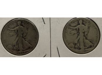 1927 S And 1928 S Walking Liberty Half Dollars