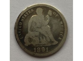 1891 Liberty Seated Dime