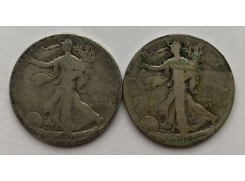 2 Walking Liberty Half Dollars Dated 1920 S And 1936 D