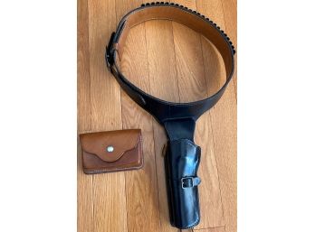 Bianchi Leather Holster With Cartridge Belt