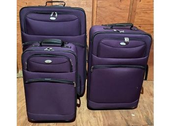 Three Piece Olympia Eggplant Luggage Set