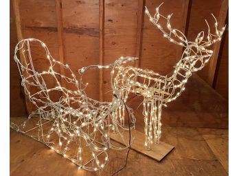 Lighted Reindeer And Sleigh