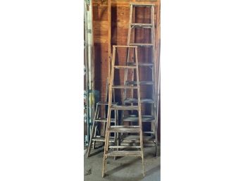 Three Wooden Ladders