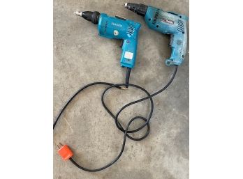 Two Makita Sheet Rock Drills