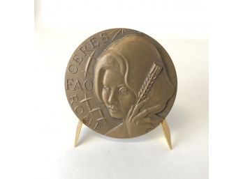 FAO Ceres Bronze Medal Rome 1971 Sophia Loren Token