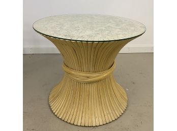 McGuire Sheaf Of Wheat Table With Glass Top