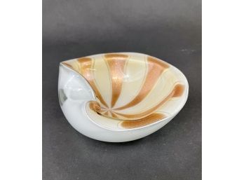 Murano Glass Dish With Gold Flecks