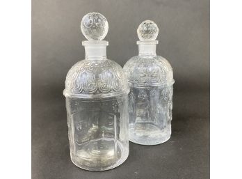 Pair Vintage Guerlain Bee Bottle Perfume Bottles With Stoppers