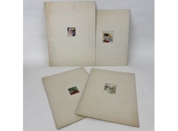 Lot Of 4 Collages In Mats