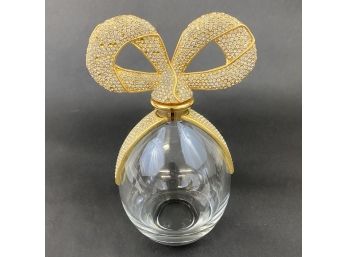 Large Perfume Bottle With Bow And Rhinestones Factice